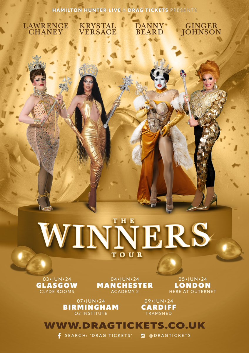 ShadyLawrence's tweet photo. ⭐️WINNING IS THE NEW WINNING?! ⭐️

So excited to be touring with my UK Winner sisters. 

Sad oor Vivienne isn’t joining us, she has other commitments and I’m sending her love.💜

Tickets go on sale - Friday 23rd February 2024 @ 10am (UK TIME) 

✨https://t.co/Ph5JXI3hsd✨ https://t.co/XmjXoAduPw