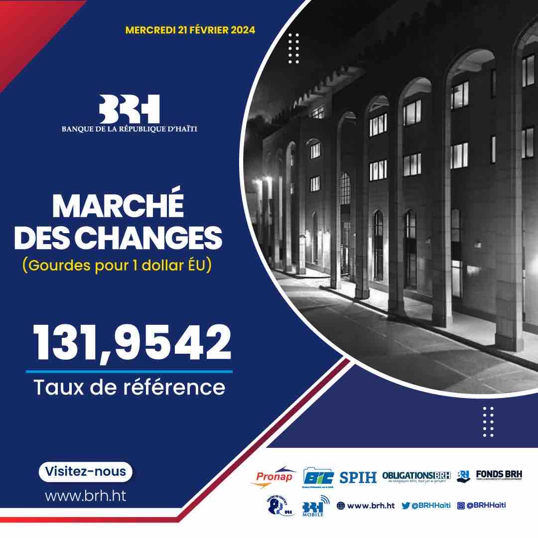 Taux de référence du 21/02/2024:131.9542

brh.ht/taux-du-jour/
 
#BRHHaiti #TauxDeRéférence