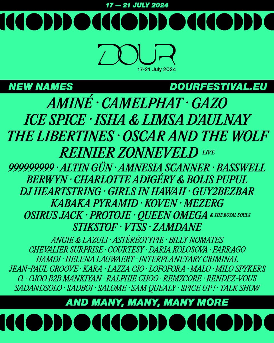 Ce ne sont pas cinq, ni dix, ni vingt artistes qui rejoignent le line-up de #dour2024 mais bien plus de cinquante nouveaux noms 🥵 On est déjà complètement DOUREUUUUH!