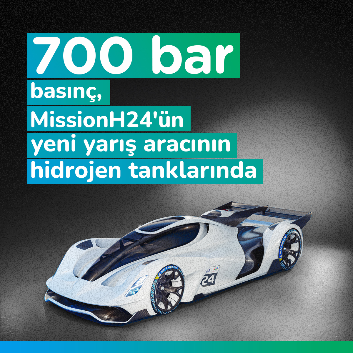 Biliyor muydunuz?
MissionH24'ün yeni H24EVO elektrik ve hidrojenle çalışan dayanıklılık yarış aracı prototipi 700 bara kadar basınçta 7,8 kg hidrojeni güvenli bir şekilde depolayabilen bir çift hidrojen tanka sahiptir! 
#TotalEnergies #ElektrikliAraç #HidrojenliAraç #LeMans #WEC