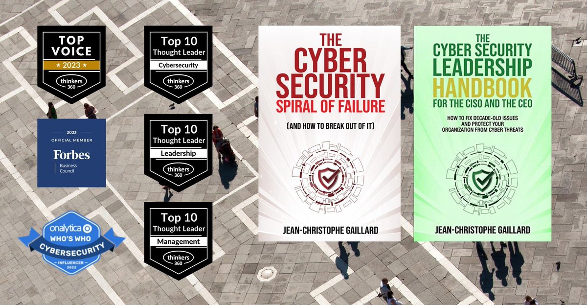 JC Gaillard (@corix_jc) on Twitter photo The #Cybersecurity Spiral of Failure – (and how to break out of it)
A precious #management summary to the "Cybersecurity #Leadership Handbook for the #CISO and the #CEO" >> buff.ly/3RGMYHs
<a href="/Paula_Piccard/">Paula Piccard</a> <a href="/UrsBolt/">Urs Bolt 🇨🇭🇵🇭</a> <a href="/MarkRCameron/">Mark Cameron</a> <a href="/DigitalLeadTim/">Tim Hughes</a> <a href="/ingliguori/">Giuliano Liguori</a> <a href="/robinknowles_/">Robin Knowles</a> The #Cybersecurity Spiral of Failure – (and how to break out of it)
A precious #management summary to the "Cybersecurity #Leadership Handbook for the #CISO and the #CEO" >> buff.ly/3RGMYHs
<a href="/Paula_Piccard/">Paula Piccard</a> <a href="/UrsBolt/">Urs Bolt 🇨🇭🇵🇭</a> <a href="/MarkRCameron/">Mark Cameron</a> <a href="/DigitalLeadTim/">Tim Hughes</a> <a href="/ingliguori/">Giuliano Liguori</a> <a href="/robinknowles_/">Robin Knowles</a>