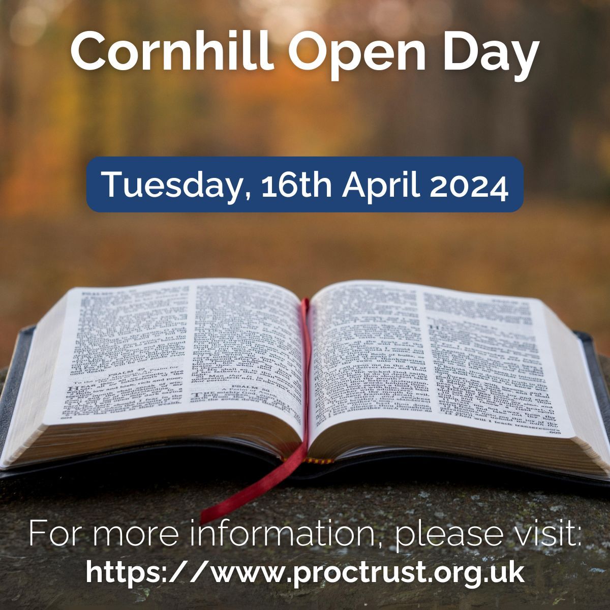proctrust's tweet image. 🌟 Save the Date! ⭐ 

Cornhill's next Open Day is on Tuesday, 16th April! 🌟

Curious about Cornhill or considering joining us? Well, here's your golden opportunity! 📆✨ 

📅 Mark your calendars, spread the word, and be sure to book your place at buff.ly/3OOAvB0
