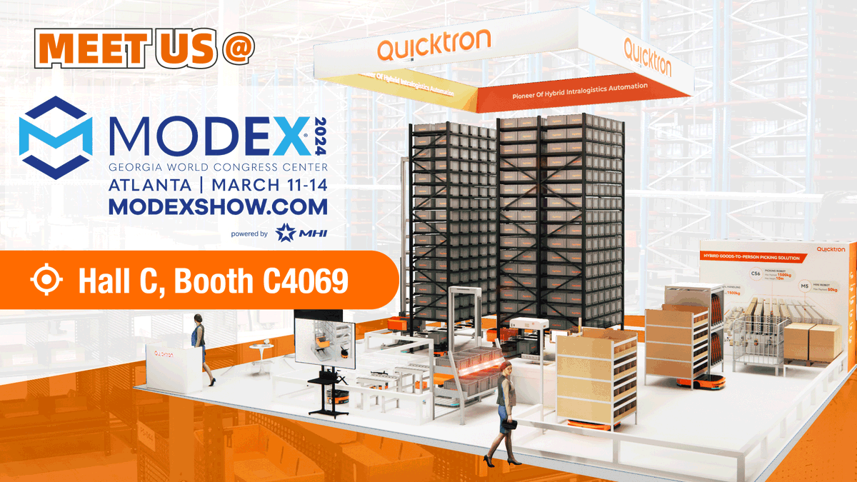 Join us at #modex2024 

Experience 𝐡𝐲𝐛𝐫𝐢𝐝 𝐚𝐮𝐭𝐨𝐦𝐚𝐭𝐢𝐨𝐧 at 𝐇𝐚𝐥𝐥 𝐂, 𝐁𝐨𝐨𝐭𝐡 𝐂4069 from March 11-14. See how our AMR solutions revolutionize and transform your warehouse, fulfillment center, or factory.

quicktron.com/events/179

#Quicktron #robotics #hybridg2p