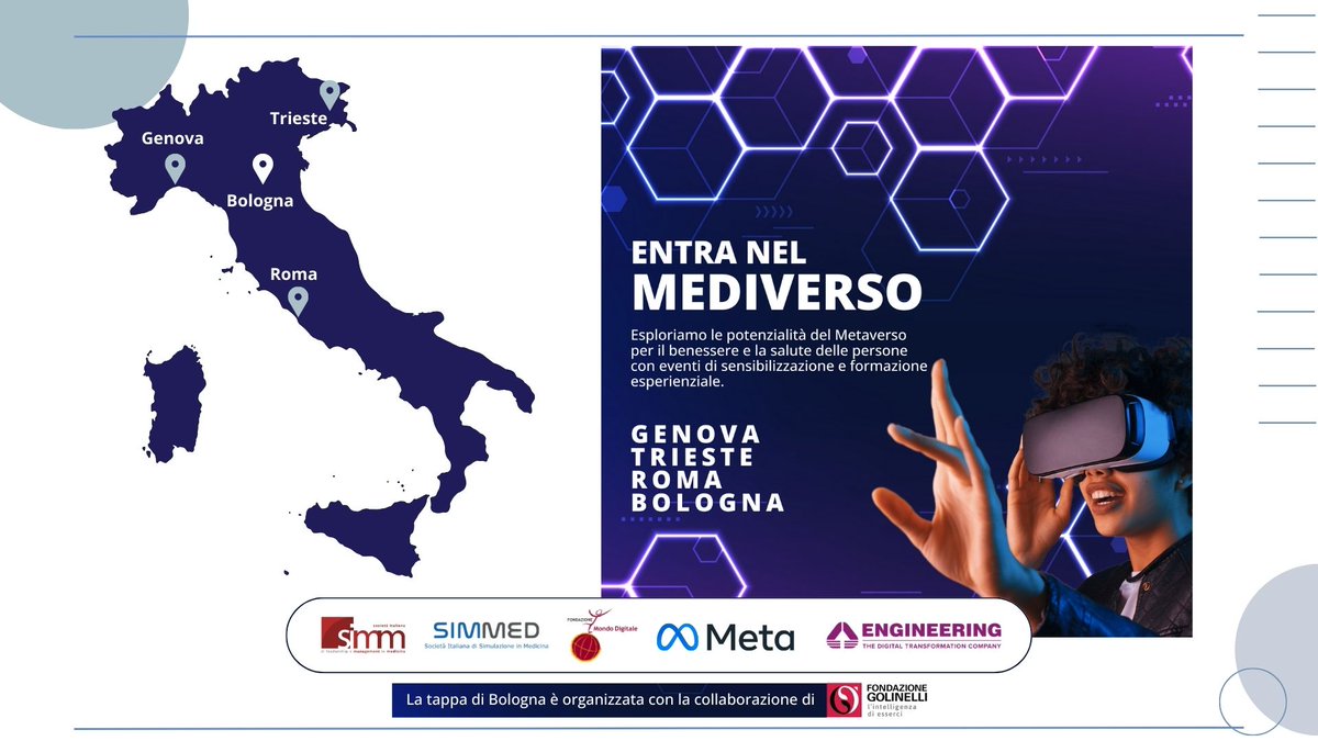 EmiliaRomagnaStartUp (@erstartup) on Twitter photo 🗣️ In che modo il metaverso può cambiare la sanità? È possibile parlare già di mediverso?
🧐 Scoprilo all'evento organizzato da <a href="/FG_Fondazione/">Fondazione Golinelli</a> 📆 venerdì 23 febbraio.
Info: emiliaromagnastartup.it/it/innovative/…
#metaverso #VR #AR #MedTech 🗣️ In che modo il metaverso può cambiare la sanità? È possibile parlare già di mediverso?
🧐 Scoprilo all'evento organizzato da <a href="/FG_Fondazione/">Fondazione Golinelli</a> 📆 venerdì 23 febbraio.
Info: emiliaromagnastartup.it/it/innovative/…
#metaverso #VR #AR #MedTech