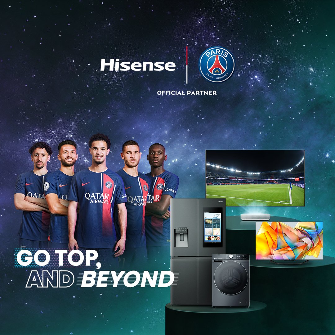 #GoTopAndBeyond 💙❤️ Hisense enhances your daily lives by aiming to Go Top, & Beyond with @PSG_inside #GoTopAndBeyond | #PSG | #Hisense