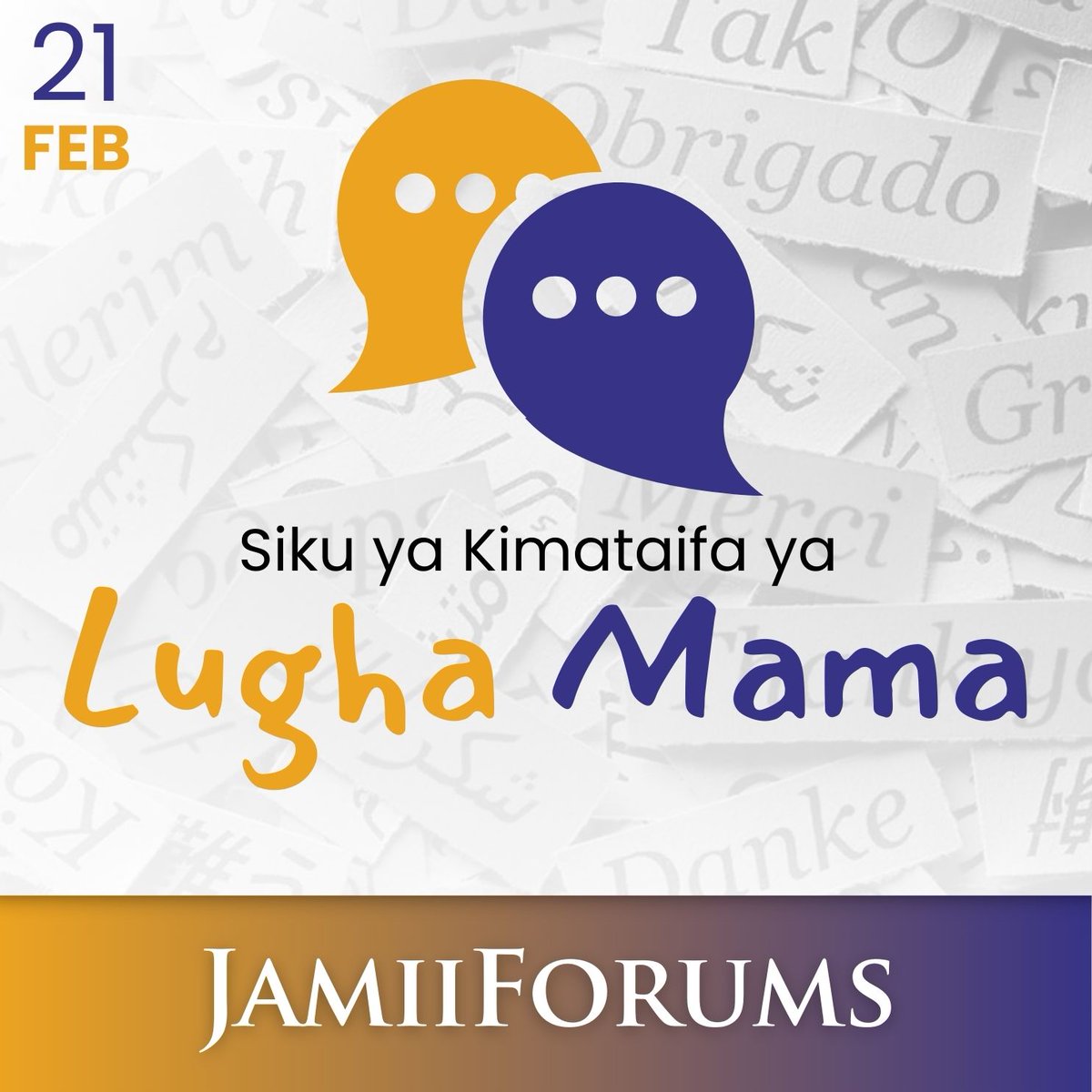 JamiiForums's tweet photo. Siku ya Kimataifa ya Lugha ya Mama husherehekewa Februari 21 kila Mwaka ili kukuza utofauti wa #Lugha na Tamaduni na kuhamasisha ufahamu wa urithi wa Lugha na Tamaduni Duniani kote

Siku hii inakumbuka Maandamano ya Watumiaji wa Lugha ya Kibengali Mwaka 1952 Nchini #Bangladesh, ambapo Wanafunzi na wanaharakati walitaka kutambuliwa kwa Lugha yao mama kama moja ya Lugha rasmi (Kibengali)

Je, unaijua Lugha Mama yako?

Soma https://t.co/ISOkeP2cBH

#JamiiForums #MotherLanguageDay2024