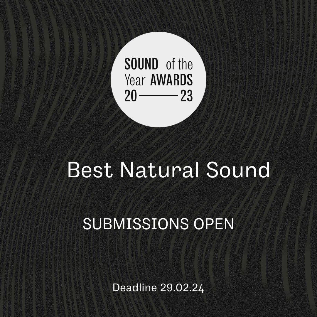 Our Best Natural Sound category celebrates unique sounds and recordings from the natural world. Last year submissions ranged from drift ice to bird life.

Submit here: docs.google.com/forms/d/e/1FAI…