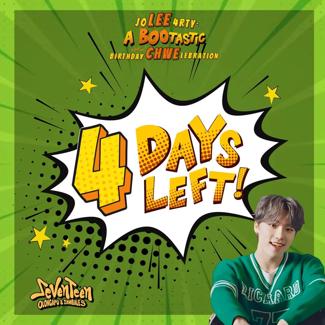 #BOOtasticCHWELEEbration D-4

4 DAYS TO GO!!!! 😲 Olongapo & Zambales Carat's start manifesting now for a chance to win SVT OFFICIAL MERCH 🫣

See you there! 🩷🩵
*Registration CLOSED. NO WALK-INS. 

#SEVENTEEN #세븐틴
#CARAT #캐럿 #TEAMSVT #디에잇 #SEVENTEENOLONGAPOZAMBALES