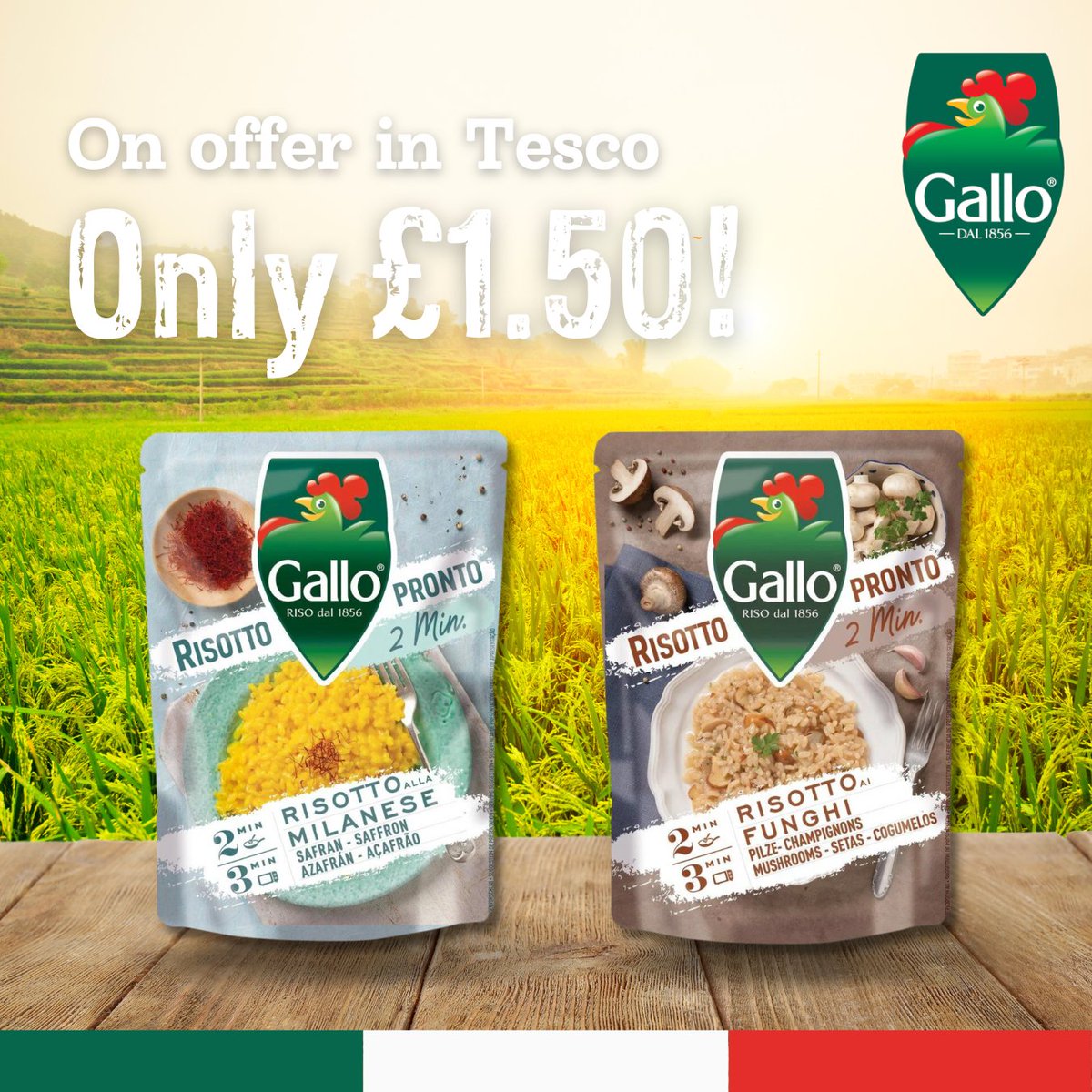 Risotto in minutes? Yes please! 😍 Our Risotto Pronto pouches are on offer in @tesco for only £1.50 with Clubcard. #supermarketoffer #supermarket #supermarketdeal #tesco #tescofood #tescooffer #offerintesco #RisoGallo