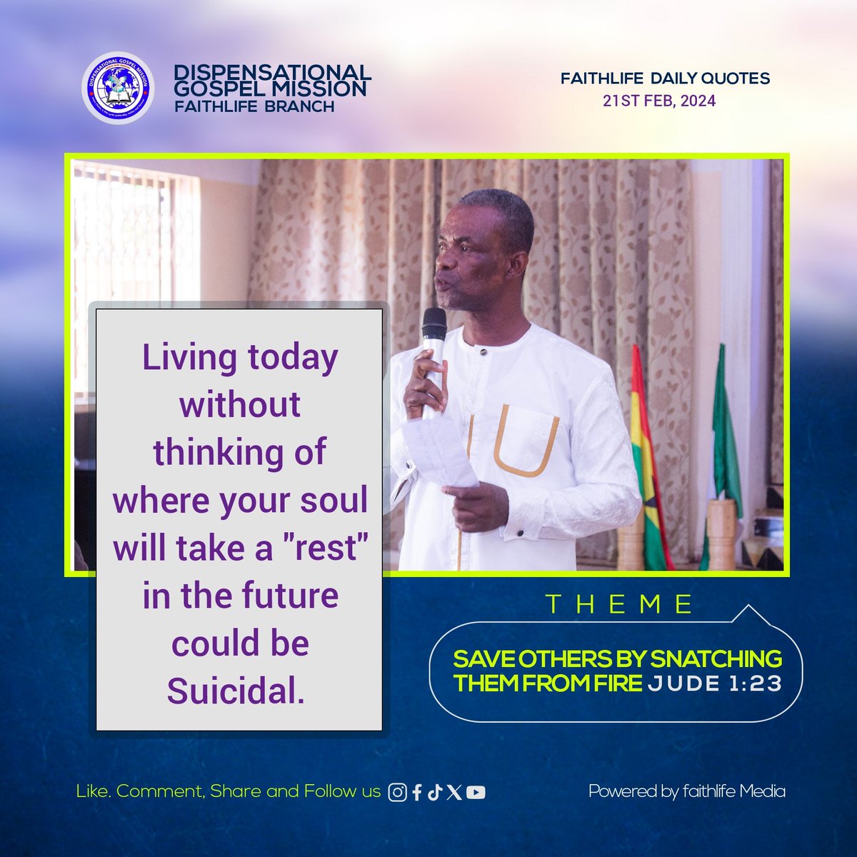 FaithlifeT's tweet photo. #faith_life_temple
#faith_life_quotes
#Rev. Samuel Teiko-Tagoe
#GodBlessYou https://t.co/jh8W5vFFcR