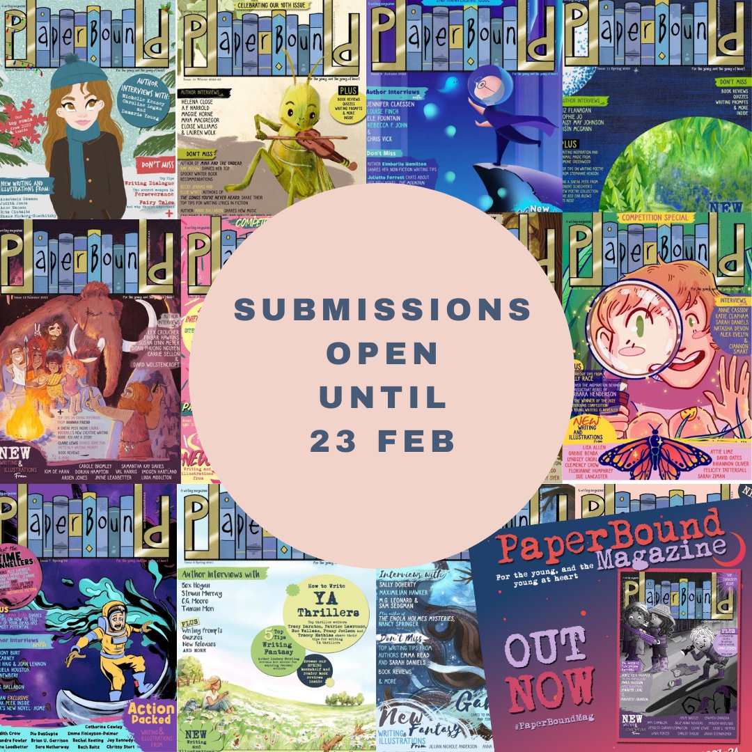 ☀️ We love all the submissions coming in for our spring/summer issue. If you're a #writer or #illustrator for a #middlegrade, teen or young adult audience, we want to hear from you! ⏳ Entries close in two days! See guidelines here 👉 paperboundmag.com/submit