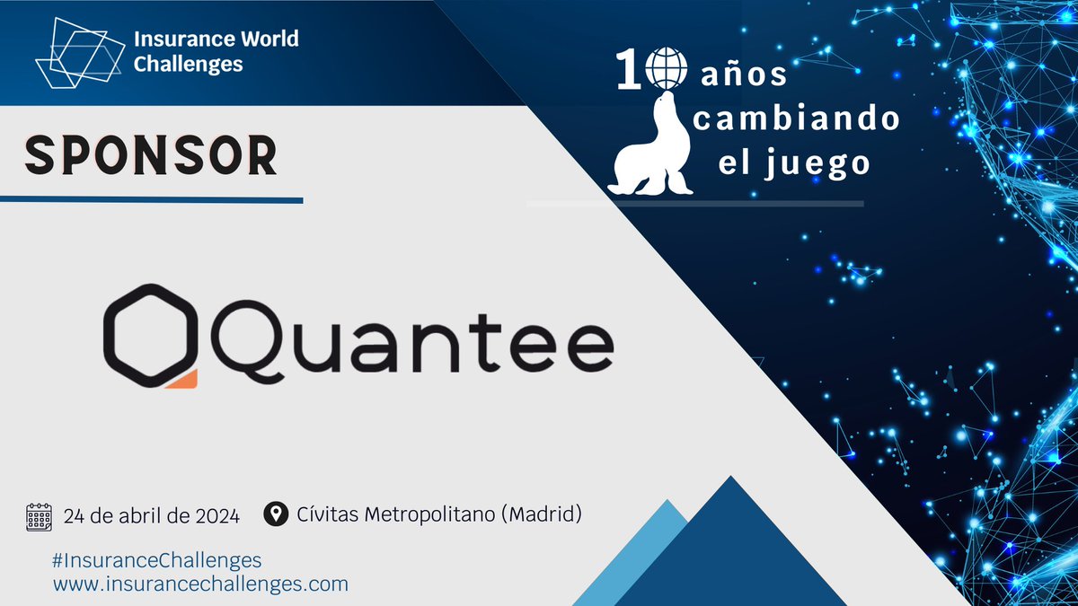InsurtechComHub's tweet photo. 👏Se une #Quantee como patrocinador en nuestra 10ª edición de #InsuranceChallenges 2024, la cual organizamos junto a @CommuInsurance
🗓️24 de abril en el @Metropolitano
Aprovecha nuestra oferta de Early Booking y asegura tu lugar antes del 24 de marzo: https://t.co/0RqtPfTt68 https://t.co/qgbkEjAd8Q