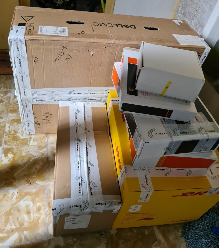 The future of 5G just knocked on my door! 🚪📡 Our 5G FWA mmWave demo kit has arrived in Barcelona, prepping for an epic showcase at #MWC2024. 🎉🔧 Get ready for a deep dive into blazing-fast connectivity. Come to visit <a href="/AirspanNetworks/">Airspan Networks</a>   Networks at Hall 2, 2E-20!