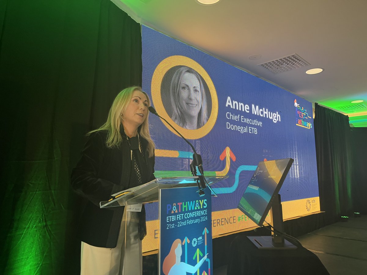 ETBI (@etbireland) on Twitter photo CE of <a href="/DonegalETB/">Donegal ETB</a> and Chair of ETBI CE Forum Anne McHugh opening Pathways, ETBI FET Conference 2024, reflecting on how far ETB FET has progressed in achieving parity of esteem and the choices now open to learners #fet4impact CE of <a href="/DonegalETB/">Donegal ETB</a> and Chair of ETBI CE Forum Anne McHugh opening Pathways, ETBI FET Conference 2024, reflecting on how far ETB FET has progressed in achieving parity of esteem and the choices now open to learners #fet4impact