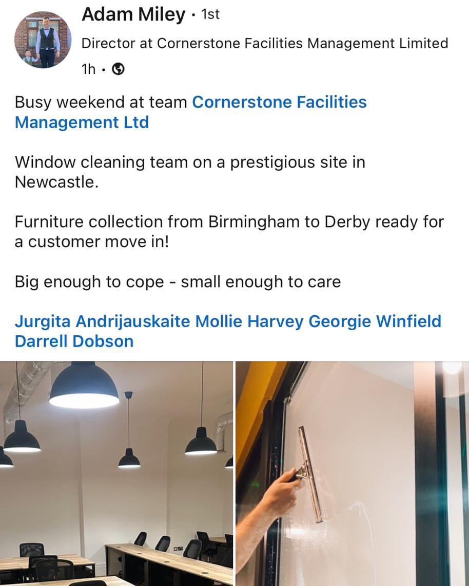 cornerstonefm1's tweet image. Find us on LinkedIn 🌐 #services #fmservices #linkedin #findus #followus