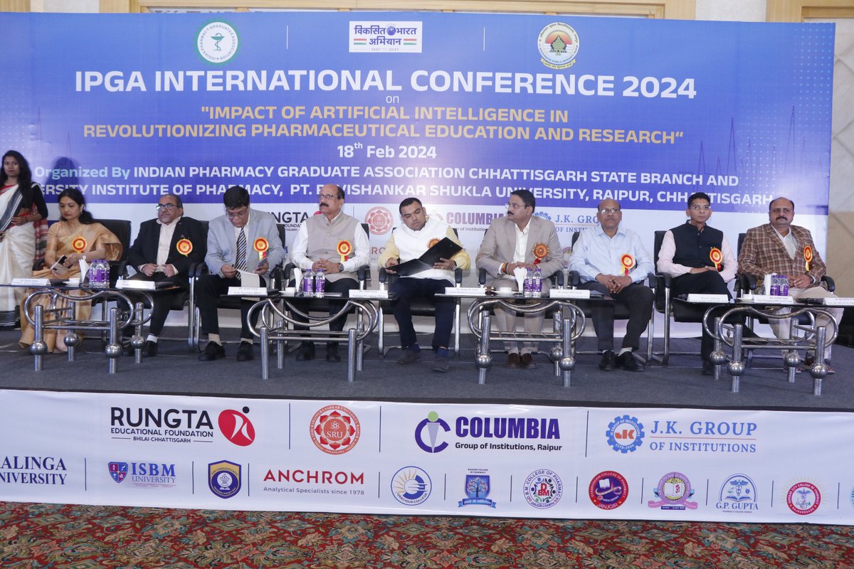 DrMontuPatel's tweet photo. Delighted to have been a part of the International Conference on Impact of AI in revolutionizing Pharmaceutical education and research in Raipur, Chhattisgarh on February 18th! 🌟
 #AI #pharmaceuticals #research #education #innovation #IPGA #ICIAI2024 #raipurconference https://t.co/WEMyXi6u7s