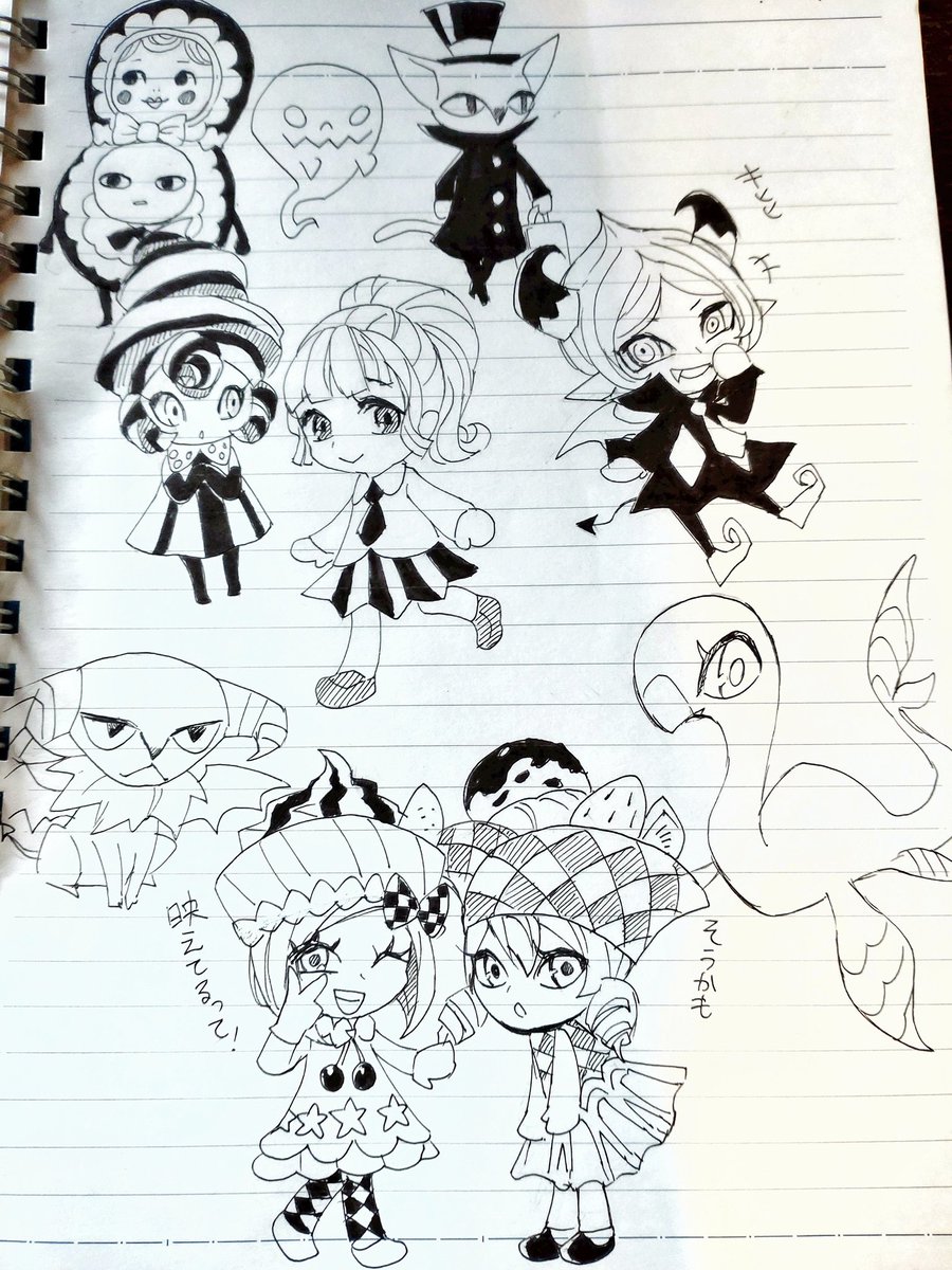 懐かしいノートを開いたら、とんがりボウシキャラをたくさん描いていて唐突リメイクしたくなったから、描いた。
昔描いた絵はひどくてお見せできない…😂 