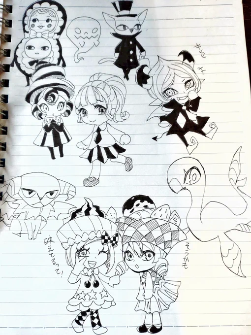 懐かしいノートを開いたら、とんがりボウシキャラをたくさん描いていて唐突リメイクしたくなったから、描いた。
昔描いた絵はひどくてお見せできない…😂 
