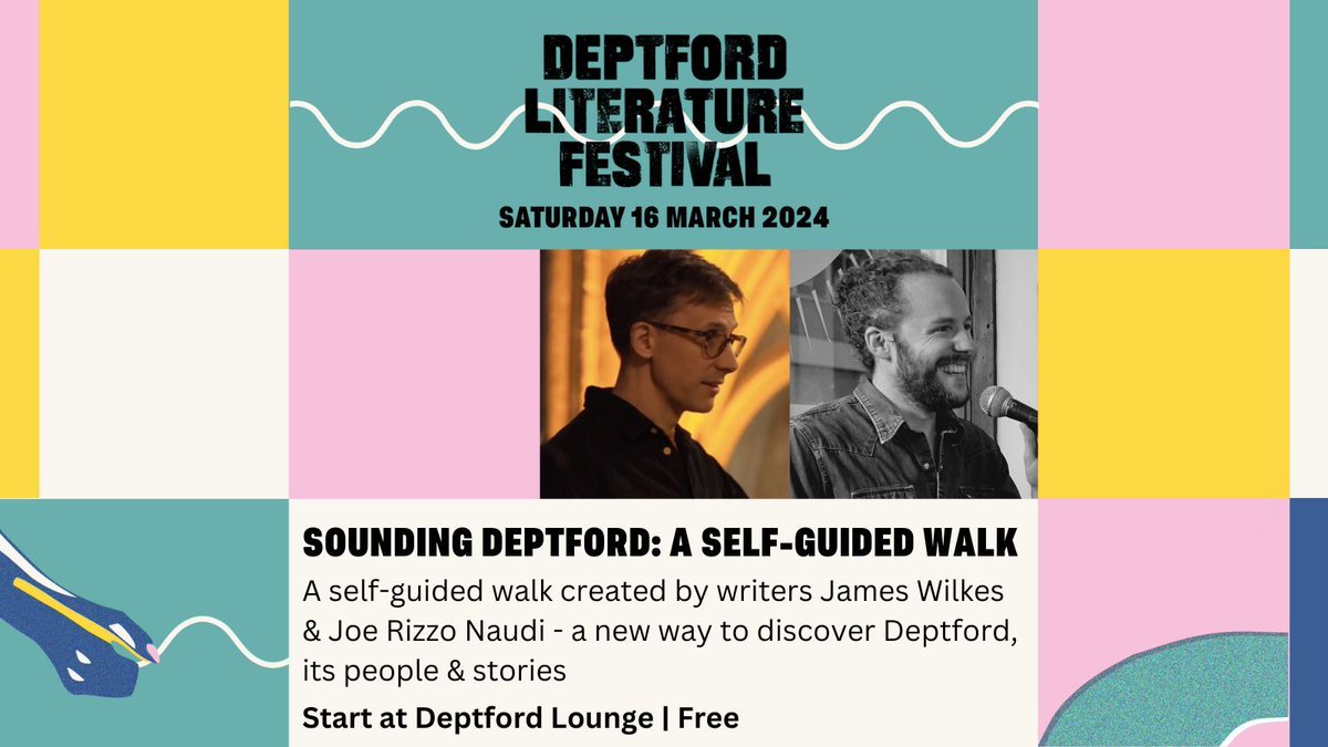Immerse yourself in #poetry, #stories &amp; sound through a specially curated #audiotour of Deptford, inspired by its communities &amp; aural landmarks. Created by local writers <a href="/JoeRizzoNaudi/">Joe Rizzo Naudi</a> + <a href="/wilkesjames/">James Wilkes</a> as part of #DeptfordLitFest, 16 Mar. Info &amp; free tkts: bit.ly/3OOtPmz