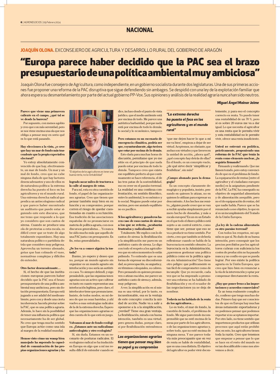 🗒️Hay #entrevistas en las que no merece la pena perder el tiempo. No es el caso de esta a @joaquinolona, que no te dejará indiferente. #agricultura #ganadería #campo #crisisdelcampo #AgricultoresyganaderosAlLimite 🚜🚜🚜🚜