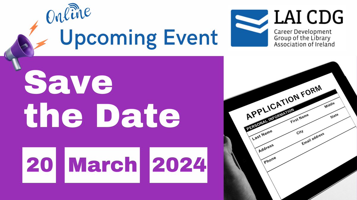 LAICDGroup's tweet photo. 💥 Save the date 💥
Our next @LAIonline CDG online event is taking place on the 20 March 2024... stay tuned for more 👀
#CareerDevelopment #CDGCareers2024 https://t.co/2GLFZ5hTbM