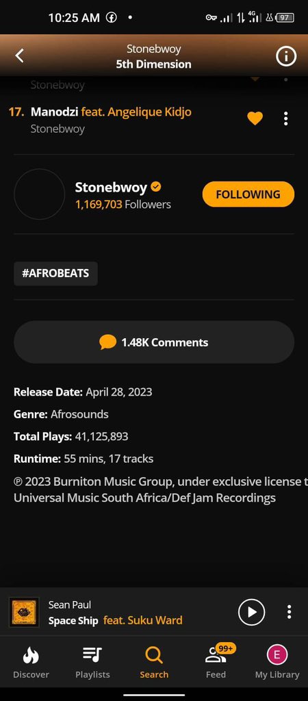 #5thDimensionAlbum  has recorded 41 Millions Plays On Audiomack 🔥🔥👊🏽

Let’s keep streaming 🌟🙏🏾