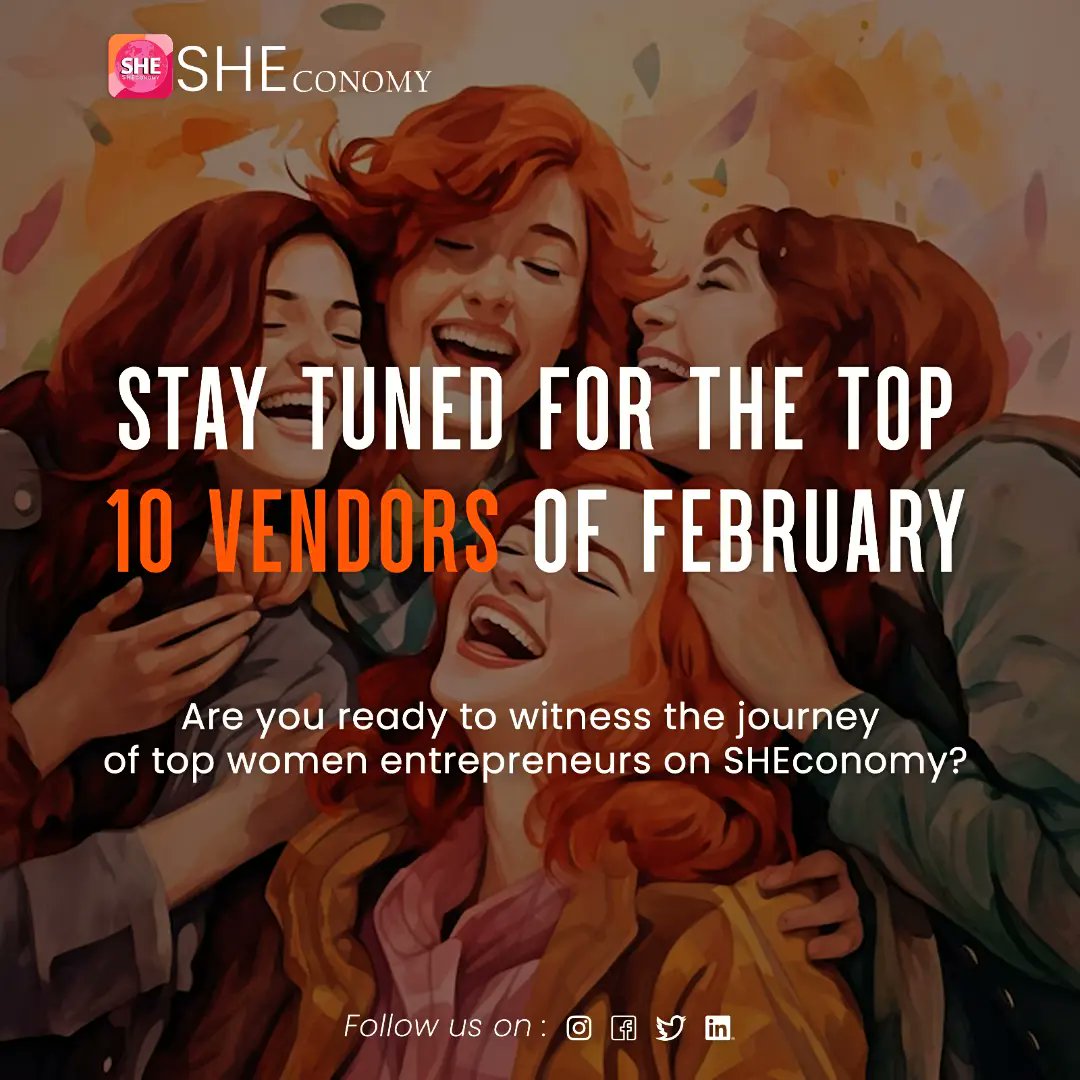 STAY TUNED

Are you ready to witness the journey of top women entrepreneurs on SHEconomy?

#SHELeadsOnSHEconomy

#SHEconomy #womeninbusiness #womenentrepreneurs #empoweringwomen #freeplatform