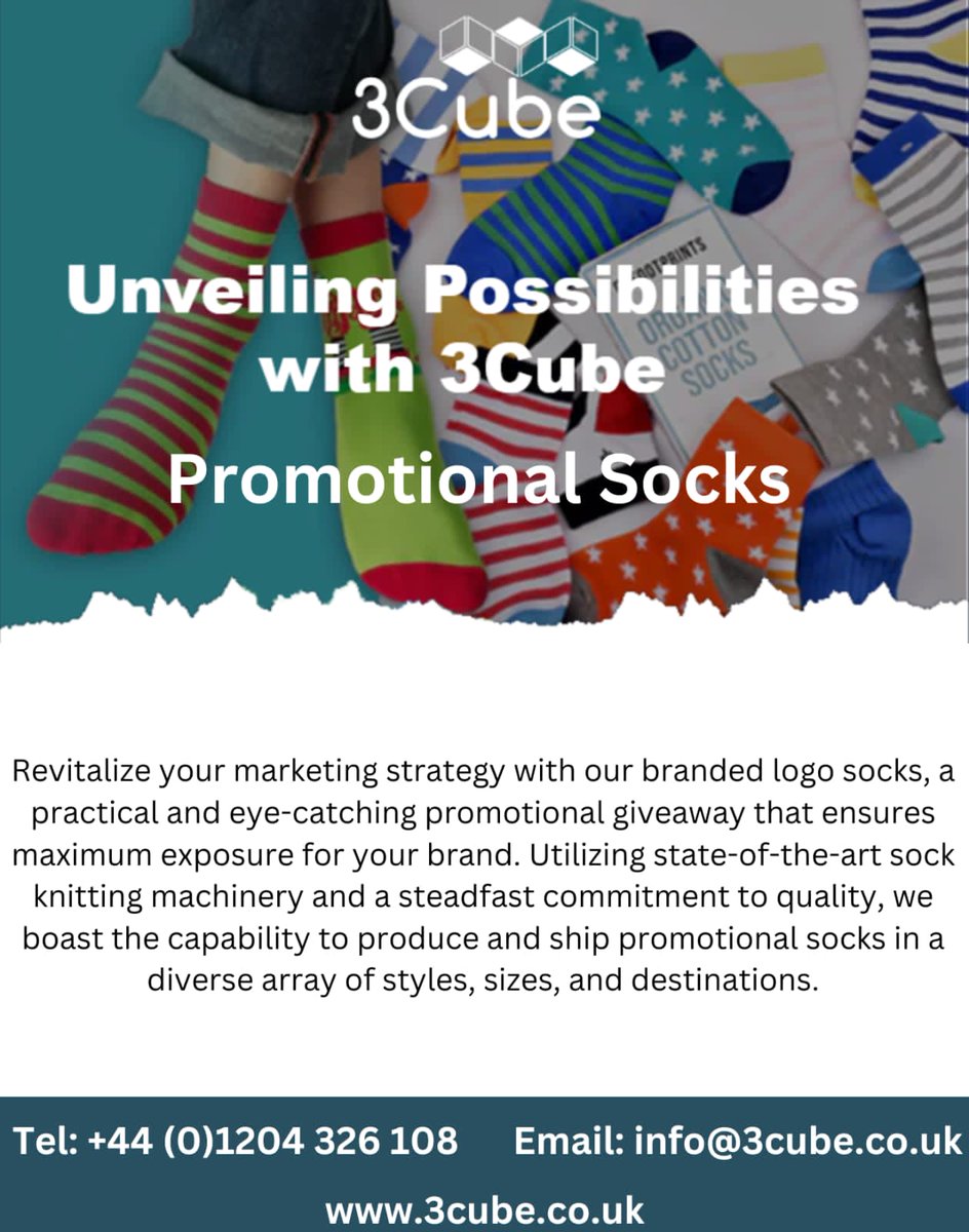 3CubeUKLTD's tweet photo. 🧦 #PromotionalSocks #SockGameStrong 🎉👣
#BrandPromotion #3cubeuk 
More info visit our website:
https://t.co/geBjImYMkc https://t.co/2PW19e5A6g