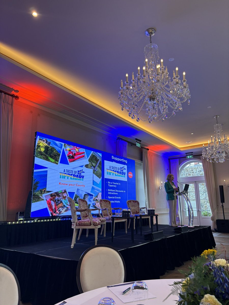 Delighted to be at the @VisitTipp conference today in the stunning @CashelPalace! #Tipperary is bursting with potential! Food, heritage, sport and so much more on offer in the premier county. Important all stakeholders work together.