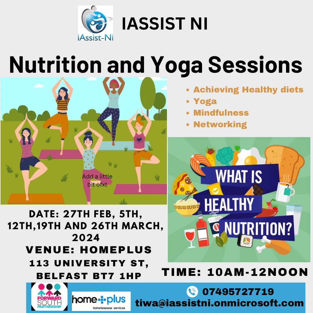 Nutrition and Yoga sessions brought to you by iAssist NI.