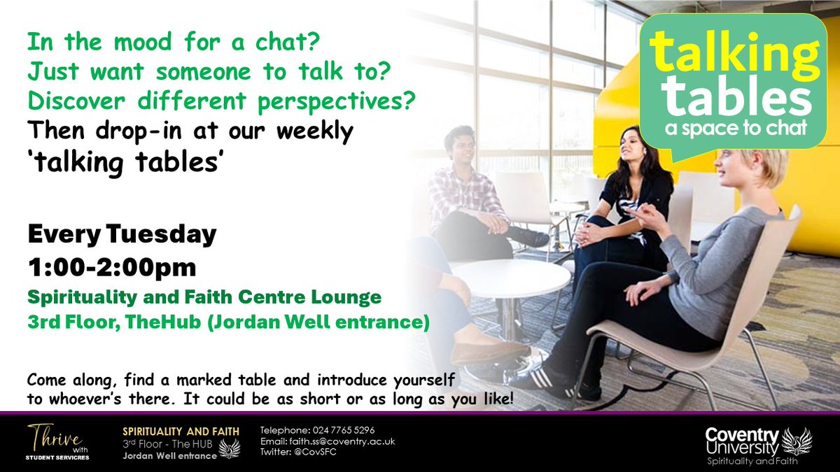 Some interesting conversations yesterday around faith, ethics and different forms of social organisation! Join us for our weekly talking tables, every Tuesday at 1 pm