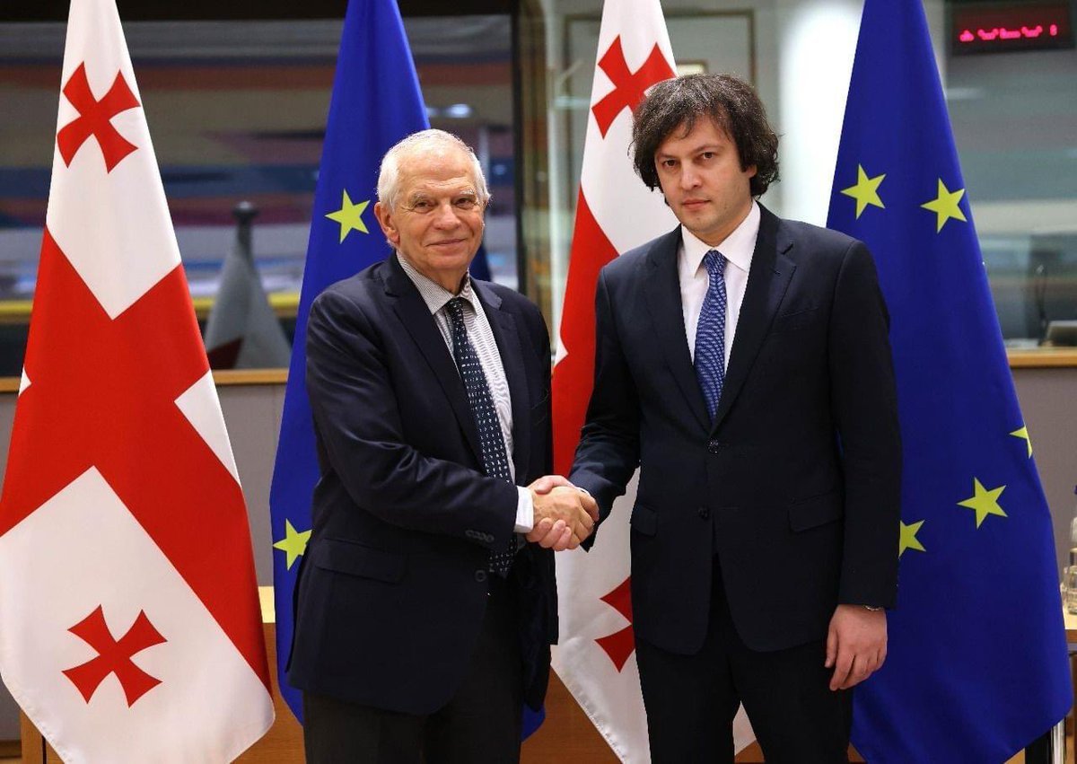 AmbVatoM's tweet photo. 1⃣Association Council after Georgia got 🇪🇺#CandidateStatus, marking new strategic level in🇬🇪🇪🇺relations.
🇬🇪🇪🇺led by HRVP @JosepBorrellF & @PM_Kobakhidze held extensive dialogue on🇬🇪's EU accession,cooperation in #CFSP/#CSDP, economic & sectoral fields, #RusGeoConflict resolution. https://t.co/KOe4Qp97nd