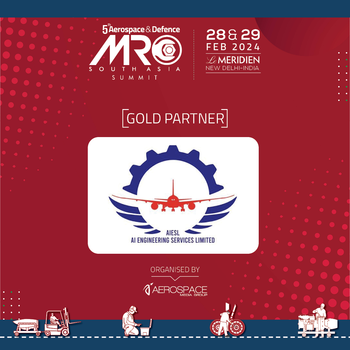 MROSouthAsia's tweet image. .@AIESL_MRO is all set to join the Aerospace Media Group as our prestigious Gold Partner for the 5th MRO South Asia Summit 2024. 

Learn more about the Expo: mroxpoindia.com

#MROSAS2024 #AIEngineeringServices #MROSA2024 #MROevents2024 #mroevents #events2024 #mroindustry