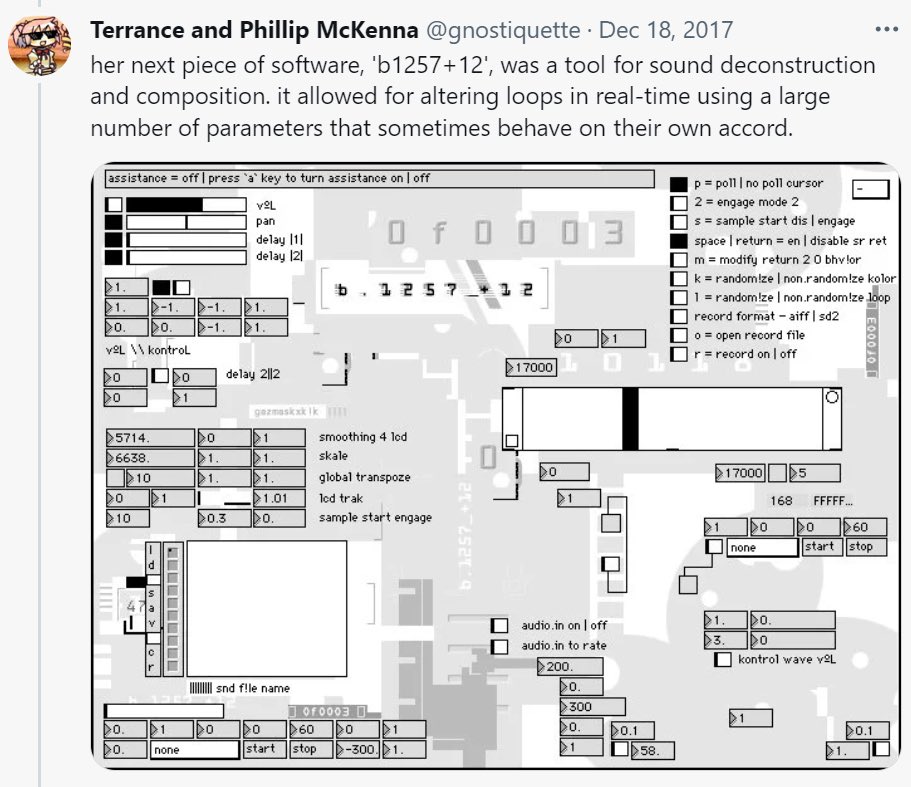 mypandashallfly's tweet image. 𝙼𝙸𝚂𝚂𝙸𝙽𝙶 𝙼𝚄𝚂𝙸𝙲: I’ve been collecting odd and quirky #computermusic software &amp;amp; #MaxMSP patches for a year now. But, there are still many that I haven’t found that I really really want to. 

If anyone has any leads on where to look for these, I’d be very grateful!🕵🏽‍♂️💻