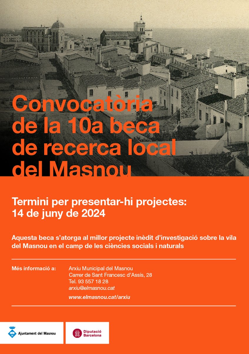 elmasnou_cat's tweet photo. 📣Oberta la convocatòria de la 10a Beca de Recerca Local #elMasnou

🗓️S’hi poden presentar projectes fins al 14 de juny

ℹ️Més informació i bases: https://t.co/RHx4x06pdD https://t.co/v5sGjgodLZ
