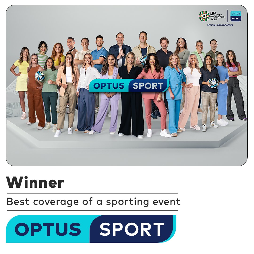 Optus Sport is so proud to be honoured at this year's #ASCMediaAwards for Best Coverage Of A Sporting Event 🏆 The FIFA Women's World Cup™ It captured the hearts and minds of a nation, and we put you, the football fan, right at the centre of it. From our in-studio analysis,…