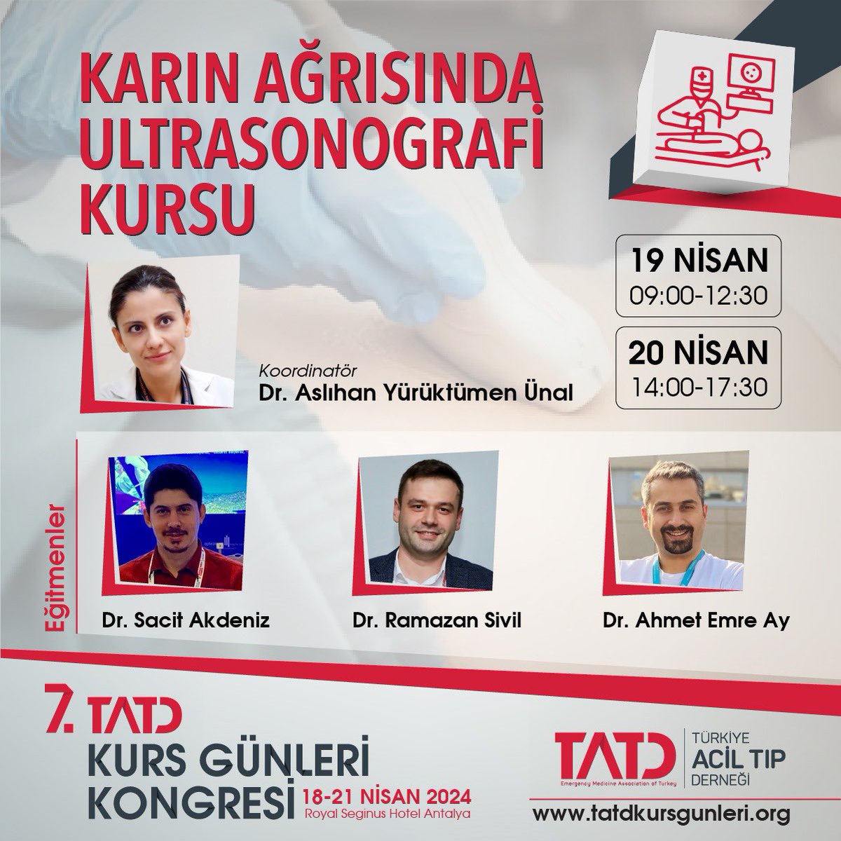 🌟Kurslarımızı tanıyalım🌟
 “Karın Ağrısında Ultrasonografi” Kursu
Programın tamamına ulaşmak için 👉🏻 tatdkursgunleri.org/kurslarimiz/ adresini ziyaret edebilirsiniz.

🌍7. TATD Kurs Günleri Kongresi, 18-21 Nisan 2024 tarihlerinde, Antalya’da gerçekleştirilecektir. Kaçırmayın!  <a href="/TrTatdus/">TATDUS (EMATUS)</a>