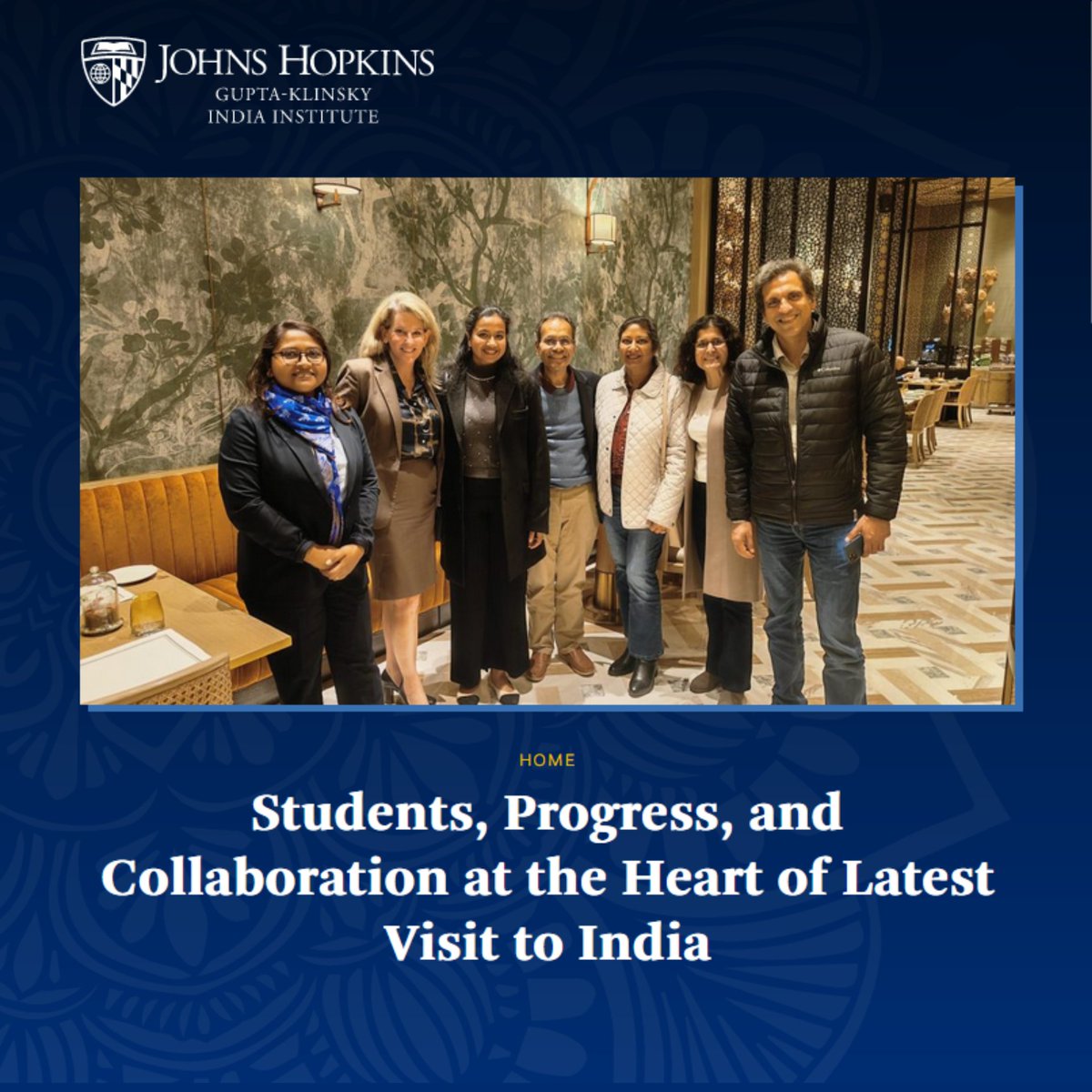 PlakshaUniv's tweet photo. We had the honor of meeting the team from Johns Hopkins University's Gupta-Klinsky India Institute at our campus in Mohali. We look forward for opportunities to collaborate with them.
Read more here - https://t.co/sUwf9DhOTJ
#Plaksha #ReimagineTechEd #UniversityOfFuture https://t.co/r1g7Ywikek
