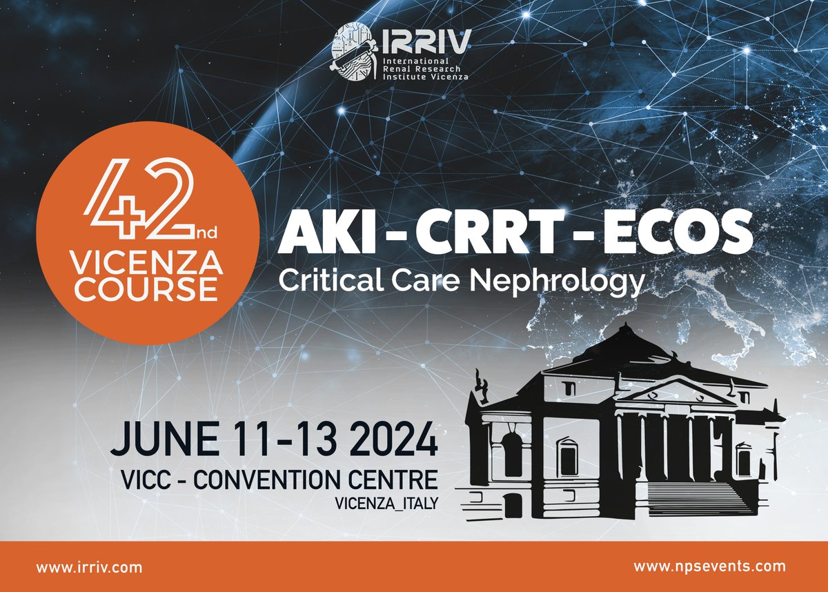 🟠🟠🟠 📣 Registrations are Now Open for the #42vicenzacourse!!! 🚀🟠🟠🟠 🌟 Be the first to secure your spot! Don't miss out on this golden opportunity to elevate your knowledge and skills in renal care 🎓 Take advantage of Early bird registration here 👉 irriv.com/courses/events…