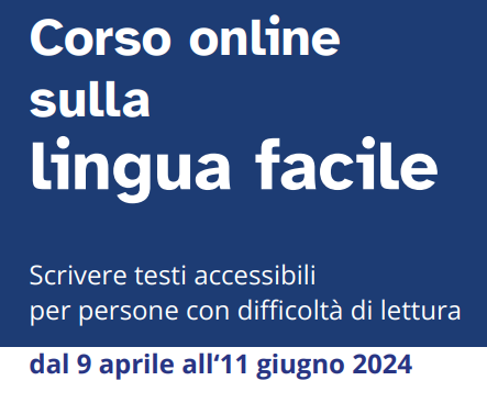 Corso sulla lingua facile: 8 lezioni per imparare a scrivere per lettori con disabilità intellettive e difficoltà di lettura. A cura di Lebenshilfe (Bolzano), Pro Infirmis (Bellizona) e con il patrocinio <a href="/sslmit_ts/">SSLMIT Trieste</a> <a href="/UniTrieste/">Università di Trieste</a> 
Info, iscrizione e costi: bit.ly/flyer-corso-on…
