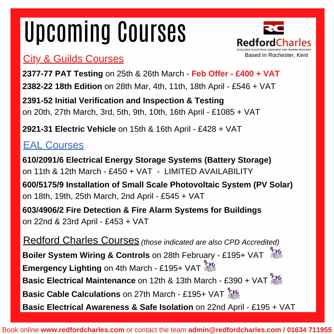 #electrical #electrician #18thedition #inspectionandtesting #pvsolar #batterystorage #CPD #boiler #electricvehicle #training #cityandguilds #EAL #pattesting