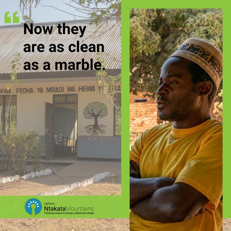 CarbonTanzania's tweet photo. "Before our kids used to sit on the dirt, but currently, when the kids go to and then return from school they are very clean. 
As clean as a marble. 
These are some of the advantages of protecting forests" 🌳 https://t.co/TUi4Jpg8kg