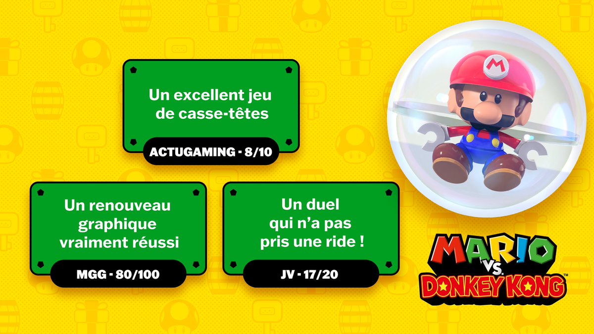 Voici quelques notes de la presse concernant #MariovsDonkeyKong sur #NintendoSwitch ! N'attendez plus 🔥 Disponible en click & collect➡️bit.ly/48tsF7E