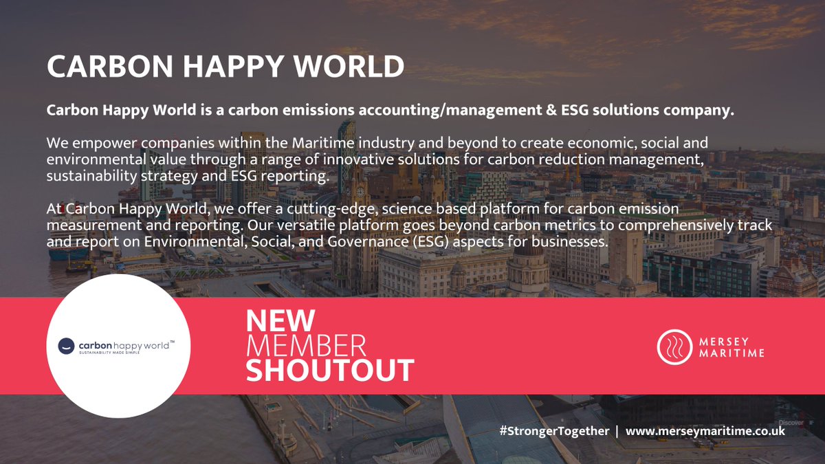 New member shoutout! 🗣️

Carbon Happy World offer a cutting-edge platform for carbon emission measurement and reporting. Their platform goes beyond carbon metrics to comprehensively track and report on ESG aspects for businesses. Welcome!

📲: hubs.ly/Q02lL-cD0