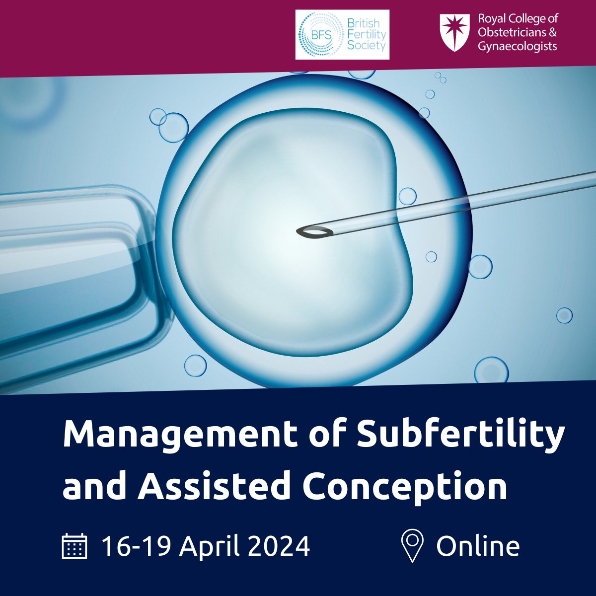 RCObsGyn's tweet photo. This must-attend online event brings together cutting-edge research and evidence with the latest clinical updates on emerging issues in subfertility and assisted conception. Register today: https://t.co/BupL09we6u https://t.co/6rFaYANwU9