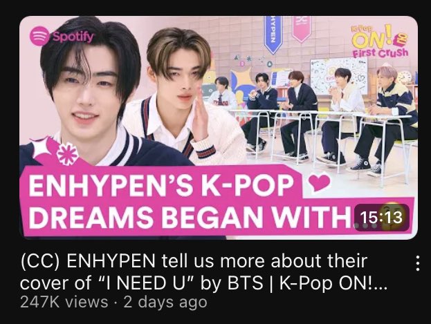 LHSGlobalTeam's tweet photo. Dear @SpotifyKR,

We have noticed that HEESEUNG is the only member who is not included in the YouTube pub mat of the video “ENHYPEN tell us more about their cover of “I NEED U” by BTS”

Hope you can clear this out. ENHYPEN consists of 7 members.

Thank you!! https://t.co/egS7YlKpTM