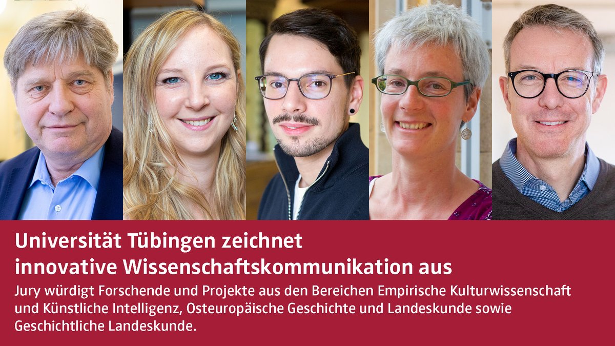 Tübinger Preis für Wissenschaftskommunikation 2024 geht an Forschende und Projekte aus den Bereichen Empirische Kulturwissenschaft und #KI, Osteuropäische #Geschichte und Landeskunde sowie Geschichtliche Landeskunde. Herzlichen Glückwunsch! 👏: uni-tuebingen.de/universitaet/a… #Wisskom