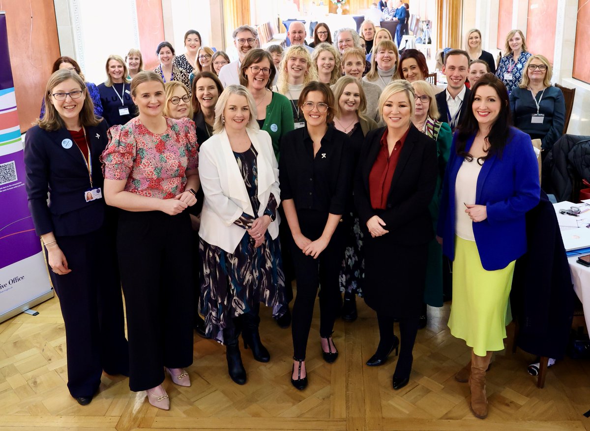 The First Minister and deputy First Minister have reaffirmed their commitment to ending violence against women and girls (EVAWG). They were joined by Junior Ministers as they met members of the EVAWG draft Strategic Framework Co-design Group to acknowledge their work.
