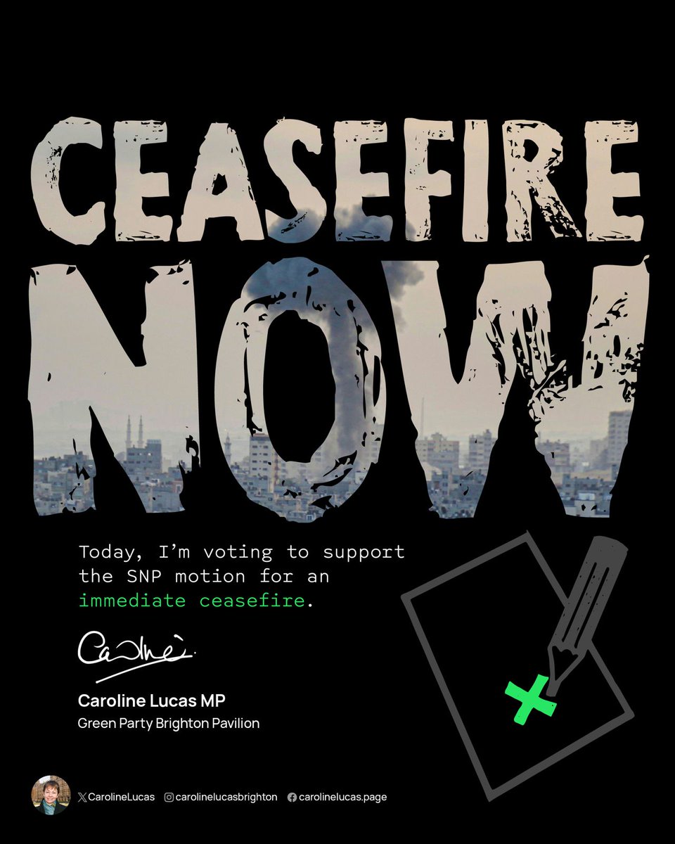 Today, I'm voting to support the SNP motion for an immediate #CeasefireNOW