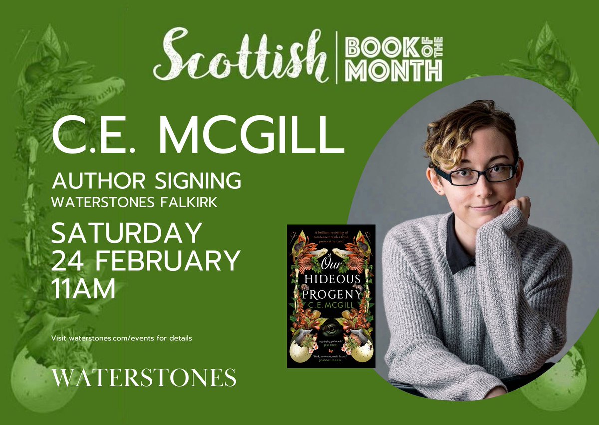 SURPRISE!!!! We are so excited to welcome back bestselling local and Scottish Book of the Month author @C_E_McGill on Saturday 24th February! Charlie will be signing copies of their bestselling debut “Our Hideous Progeny” from 11am!